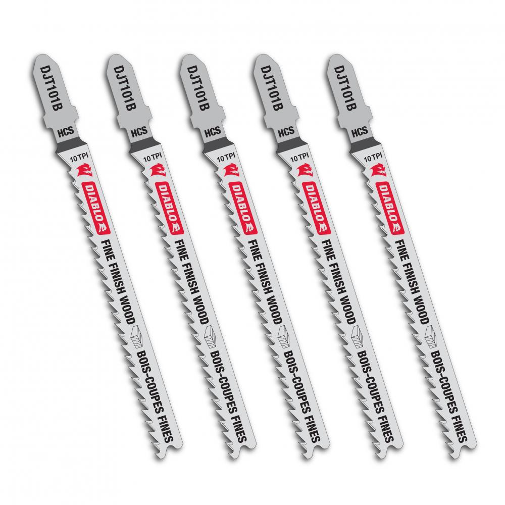 4" 10TPI High Carbon Steel Jig Saw Blades for Wood (5-Pack)