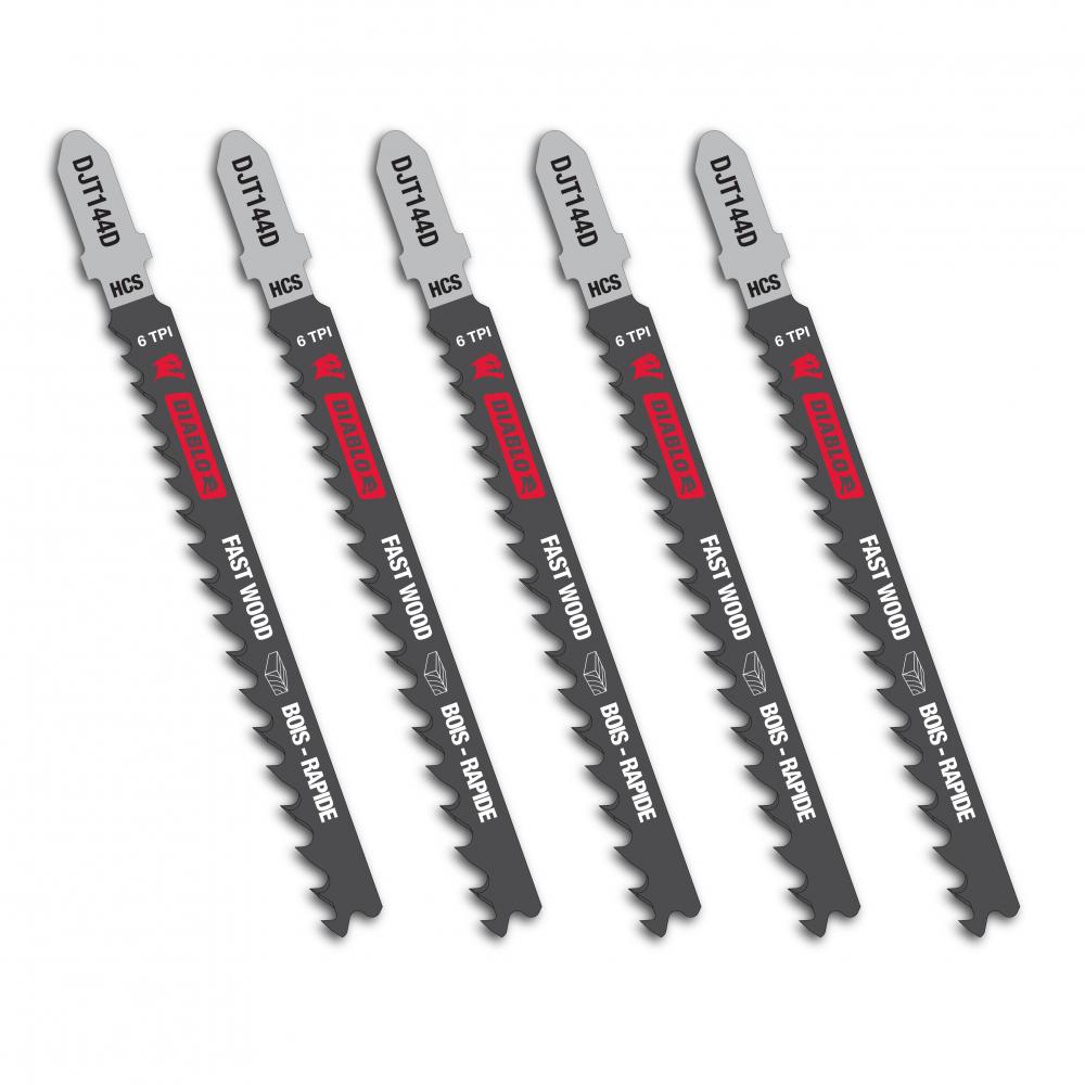 4" 6TPI High Carbon Steel Jig Saw Blades for Wood (5-Pack)