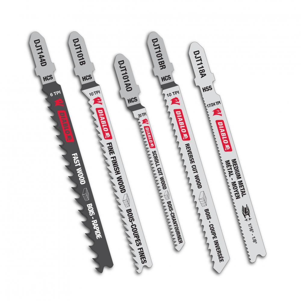 Jig Saw Blade Set for Wood & Metal (5-Piece)
