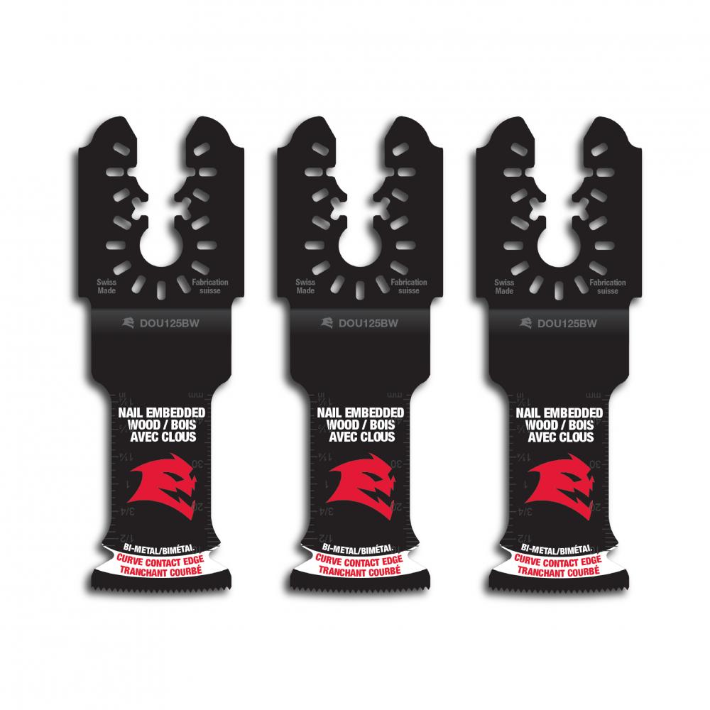 1-1/4" Demo Demon™ Universal Fit Bi-Metal Oscillating Blades for Nail-Embedded Wood (3-Pack)