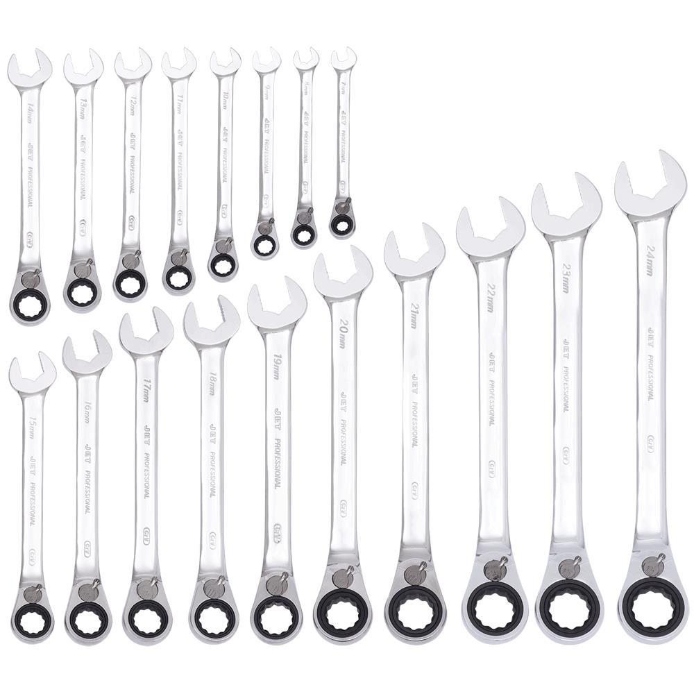 Long Pattern Reversible Ratcheting Combination Wrench Sets