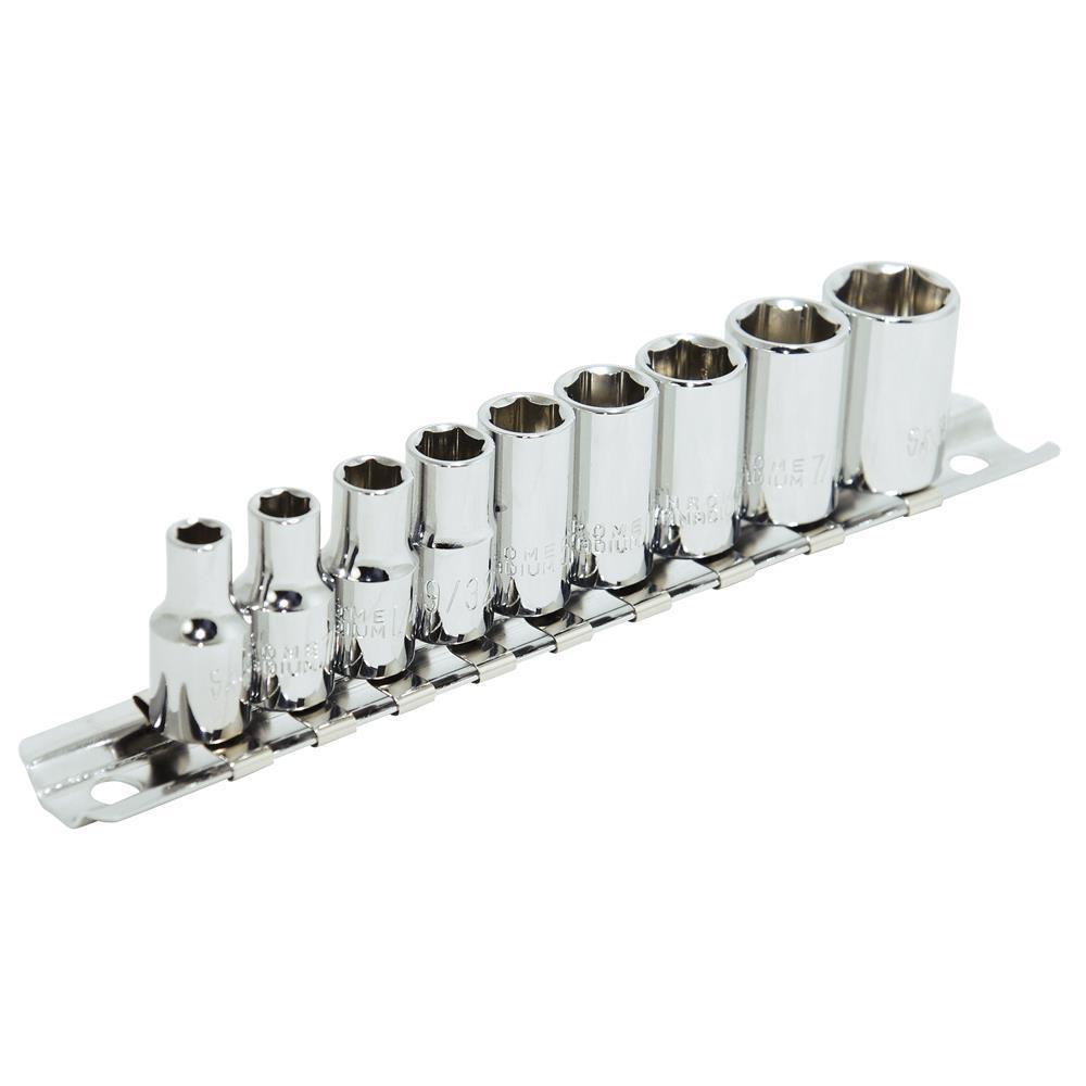 9-PC 1/4" DR SAE Socket Set - 12 pt