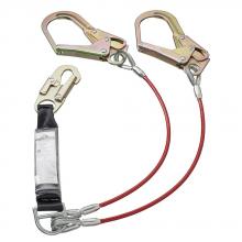 Peakworks V8108824 - Shock Absorbing Lanyard (110 – 220 lb capacity) Twin Leg - 100% Tie Galvanized  - Snap & Form Hooks