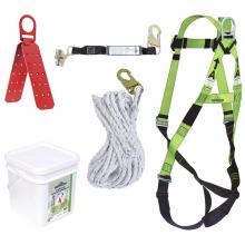 Peakworks V8257025 - Contractor Roofer's Kit - Reusable Bracket - Integral ADP Rope Grab - SP Lanyard - 50'