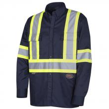 Pioneer V2080680-3XL - Button Work Shirt with Reflective Tape