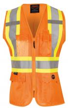 Pioneer V1021850U-L - Women's Safety Vest Tricot Poly Interlock