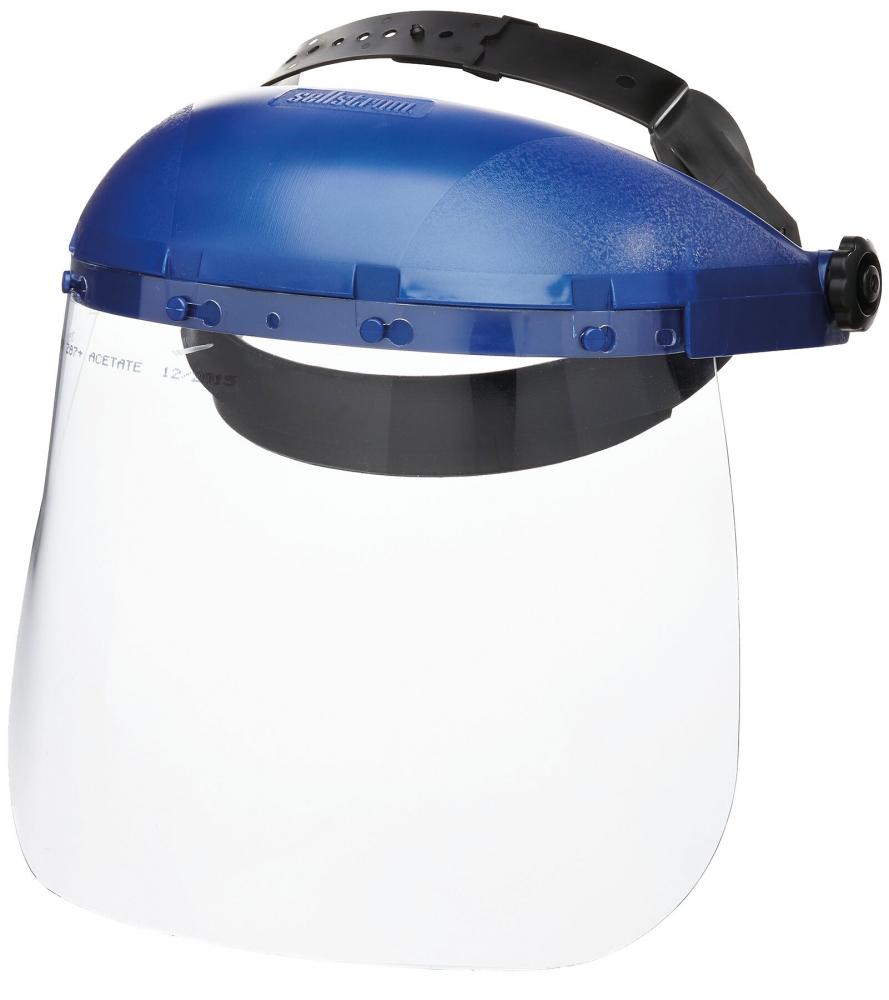 390 Premium Series Acetate Face Shields - Ratcheting - Single Crown