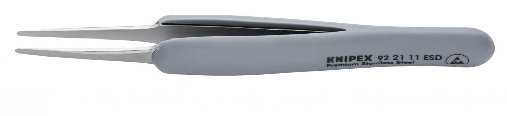 4" Premium Stainless Steel Precision Tweezers-Blunt Tips-ESD Rubber Handles
