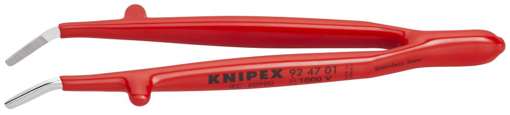 5 1/2" Stainless Steel Gripping-30°Angled Tweezers-1000V Insulated