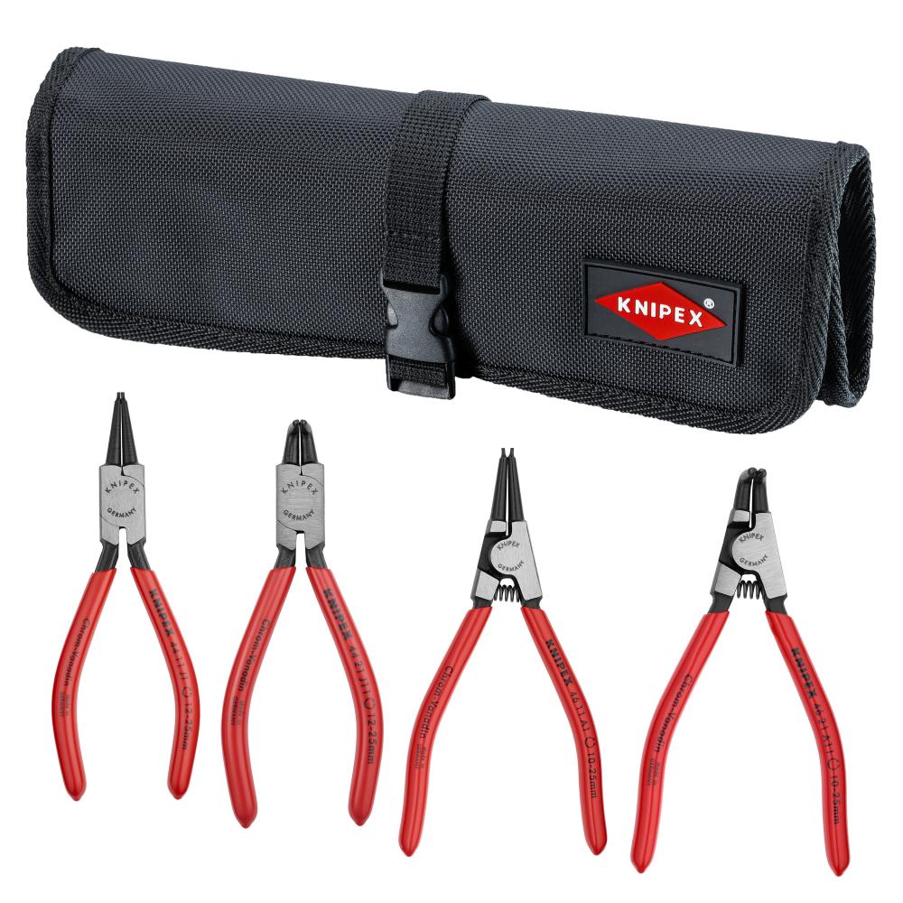 4 Pc Snap Ring Set In Tool Roll-Straight and 90 Degree