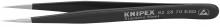 Knipex Tools 92 28 70 ESD - 4 1/2" Stainless Steel Gripping Tweezers-Needle-Point Tips-ESD