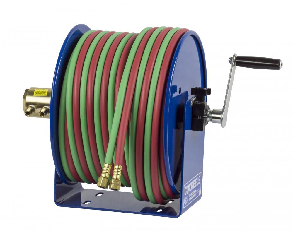 Welding Hand Crank Hose Reel 1/4inx50ft oxy-acet. 200PSI