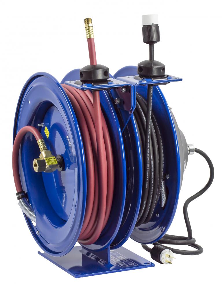 Dual Purpose Spring Rewind Reels 3/8inx50ft - 12AWGx50ft