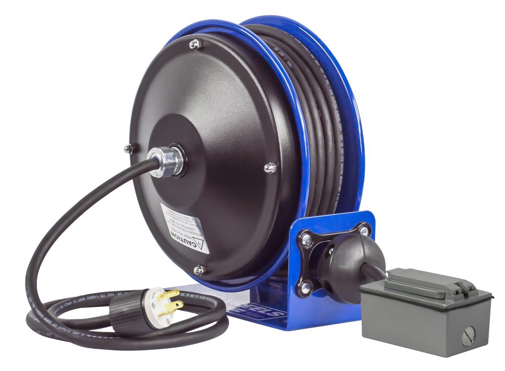 Compact Spring Driven Cord Reel Duplex GFIC Rec 12GAx30ft