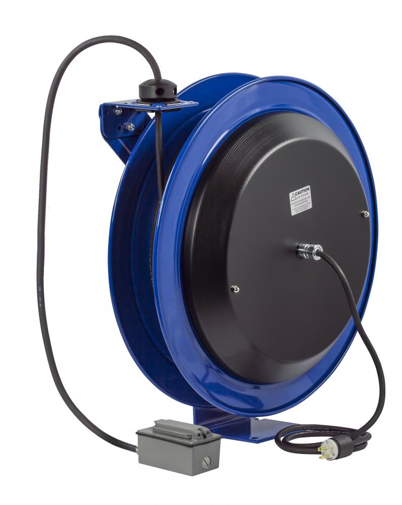 Spring Driven Cord Reel Duplex Industrial Rec 12GAx100ft